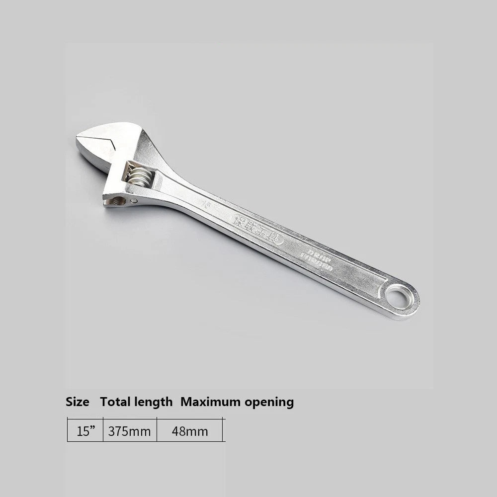 Adjustable Spanner Wrench 6" 8" To 24" Garage Tool Soft Grip Handle Metric Scale