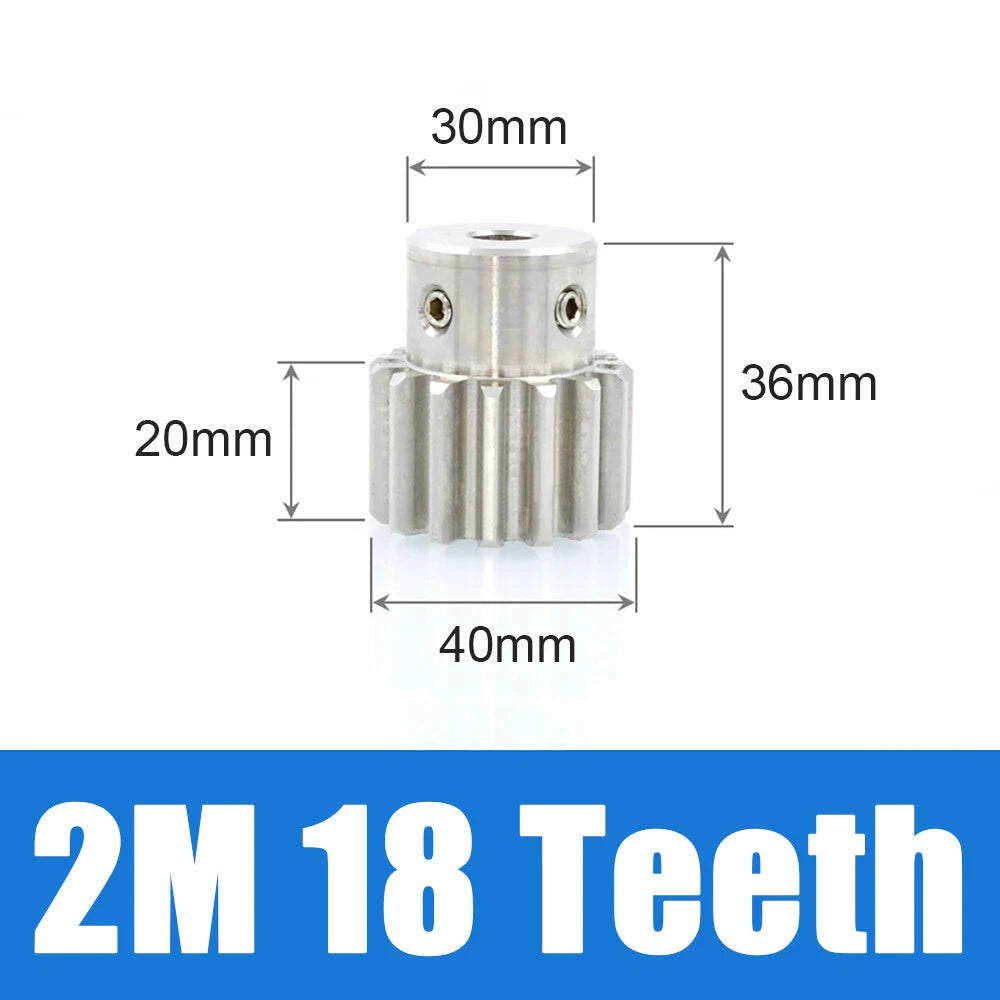 2 Module 12~30 Teeth, 8mm-25mm Bore Stainless Spur Gear, Drive Gearbox With Hub