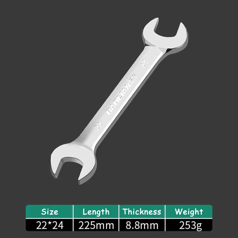 Thin Double Open End Spanner Repair Wrench Chrome Vanadium Steel Metric 6mm-36mm