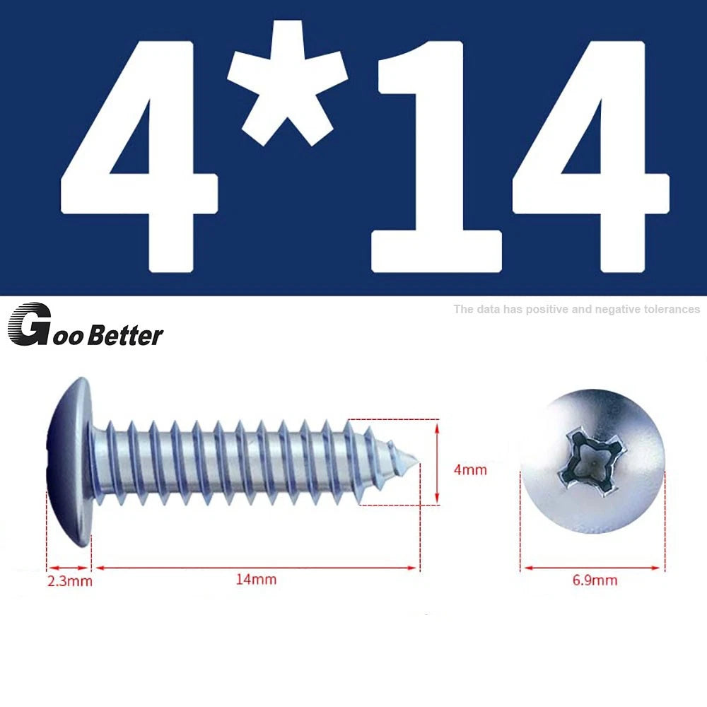 M3 M4 M5 M6 Pan Head Self Tapping Screws – Zinc Plated Carbon Steel