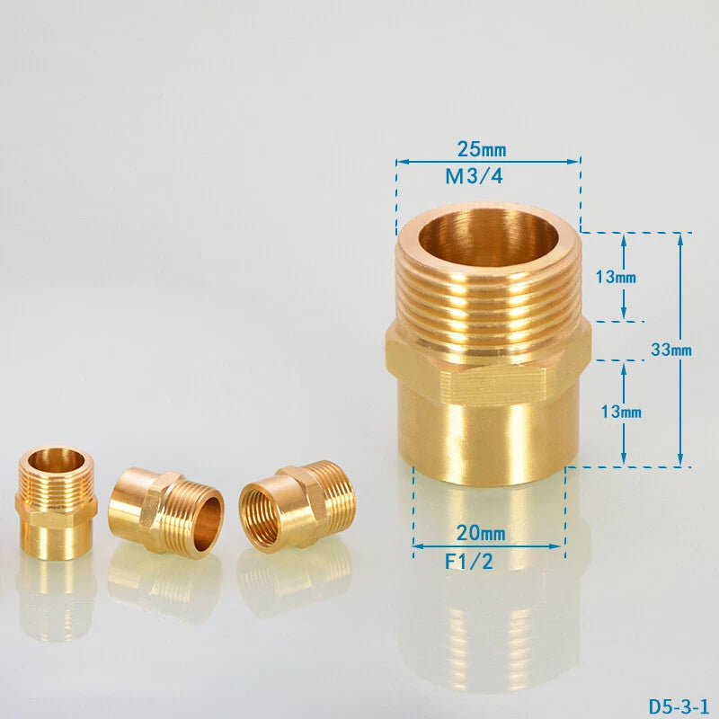 3/4" BSP Brass Pipe Fittings – Straight, Elbow, Tee, Union & Reducer Connectors