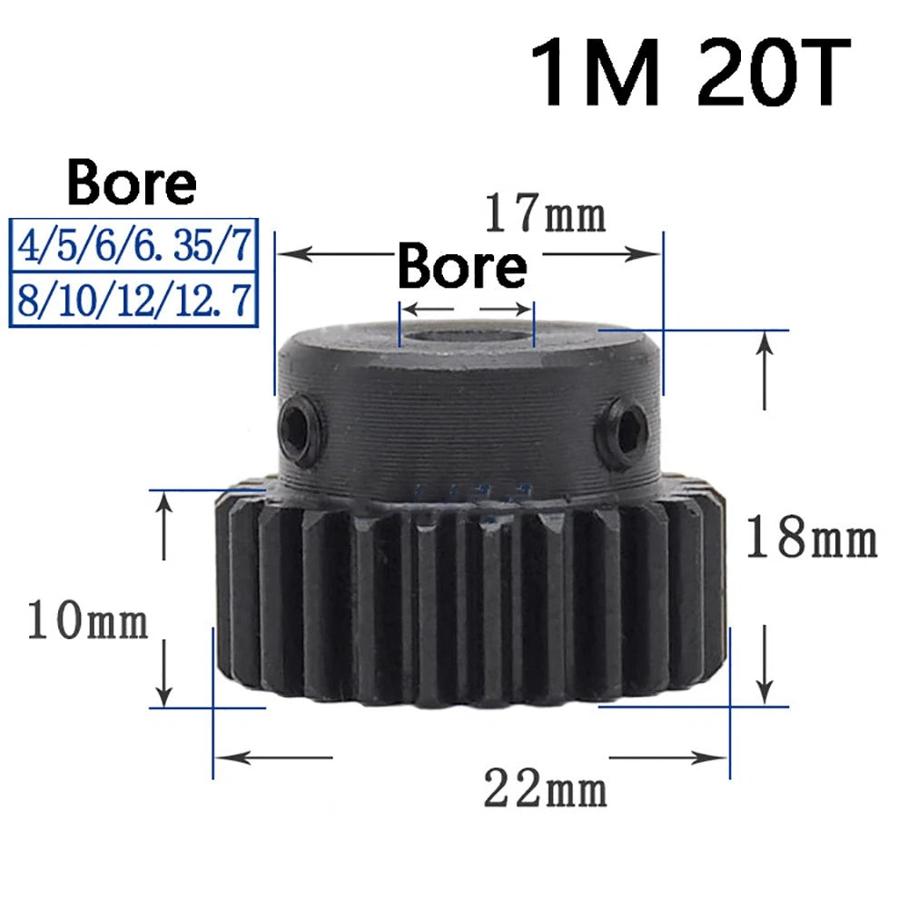 1 Mod 10T-100T Precision Spur Pinion Gear With Step 45# Steel Motor Gear x 1Pcs