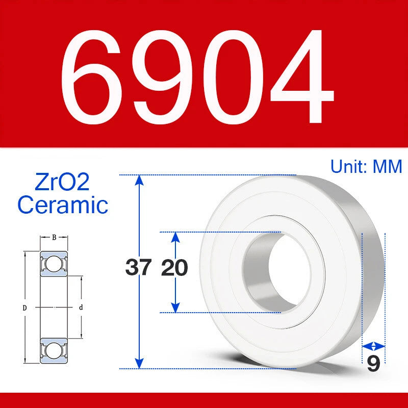 ZrO2 Ceramic Deep Groove Ball Bearing Double Shield 2RS Zirconia Roller Bearings
