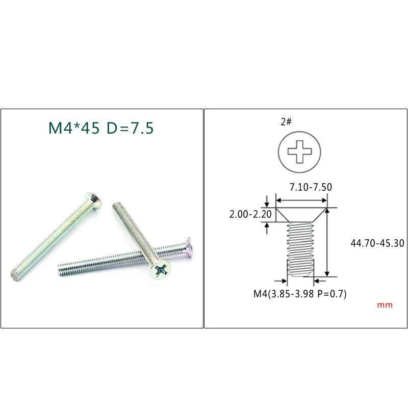 M4 M5 M6 Phillips Countersunk Screws – Zinc Plated Carbon Steel, 6–24mm Lengths (Bulk Pack)