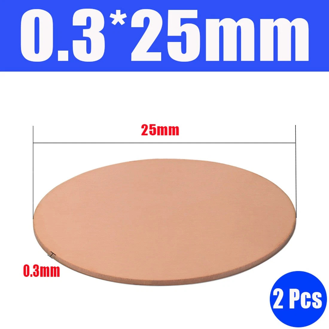 Thick 0.5-1.5mm Solid 99% Pure Copper Blanks Discs Ø 10-300mm Round Plate Metal