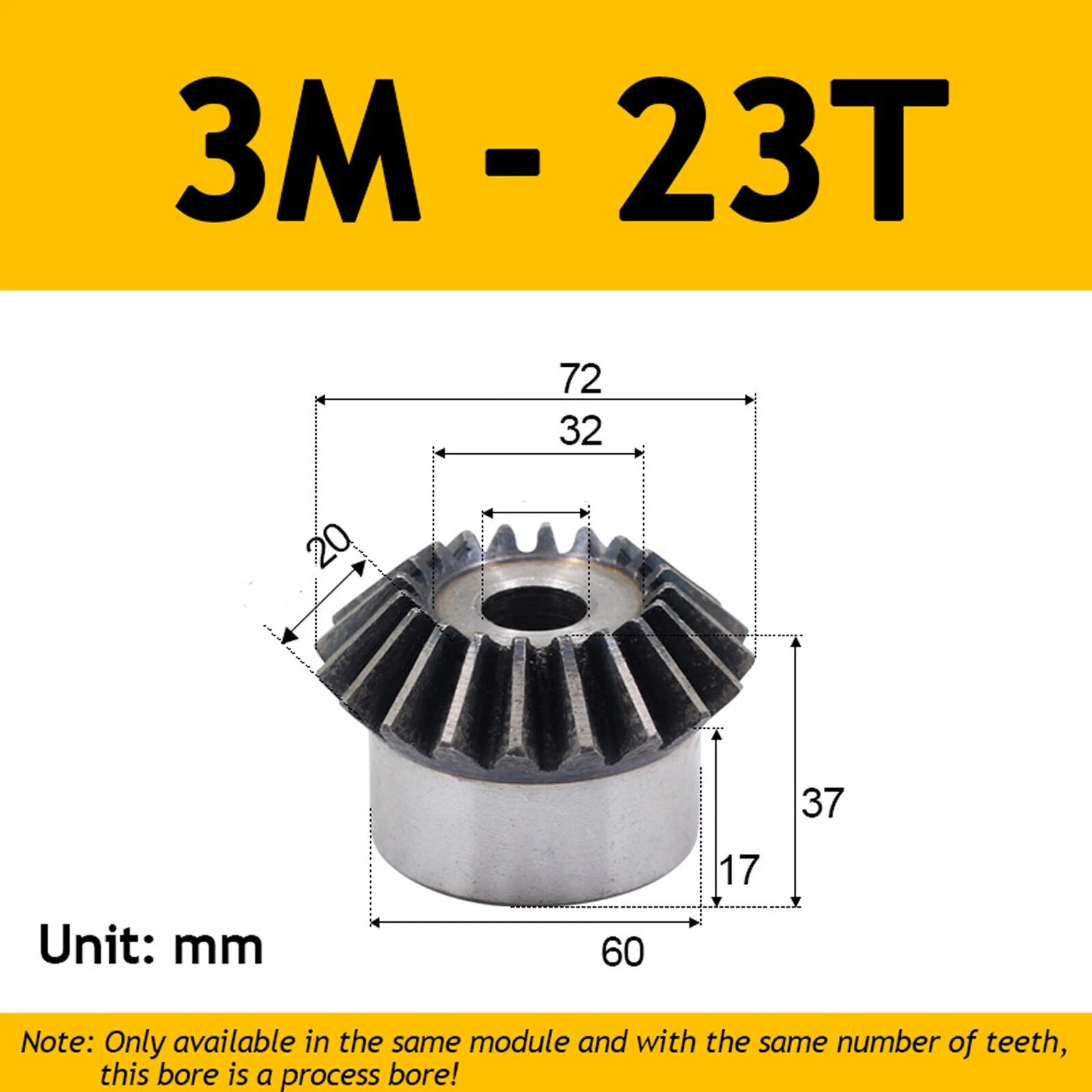 3 mod Twill Spiral Bevel Gear 15-40 Zähne 90° Meshing 45# Steel 1:1 Pairing