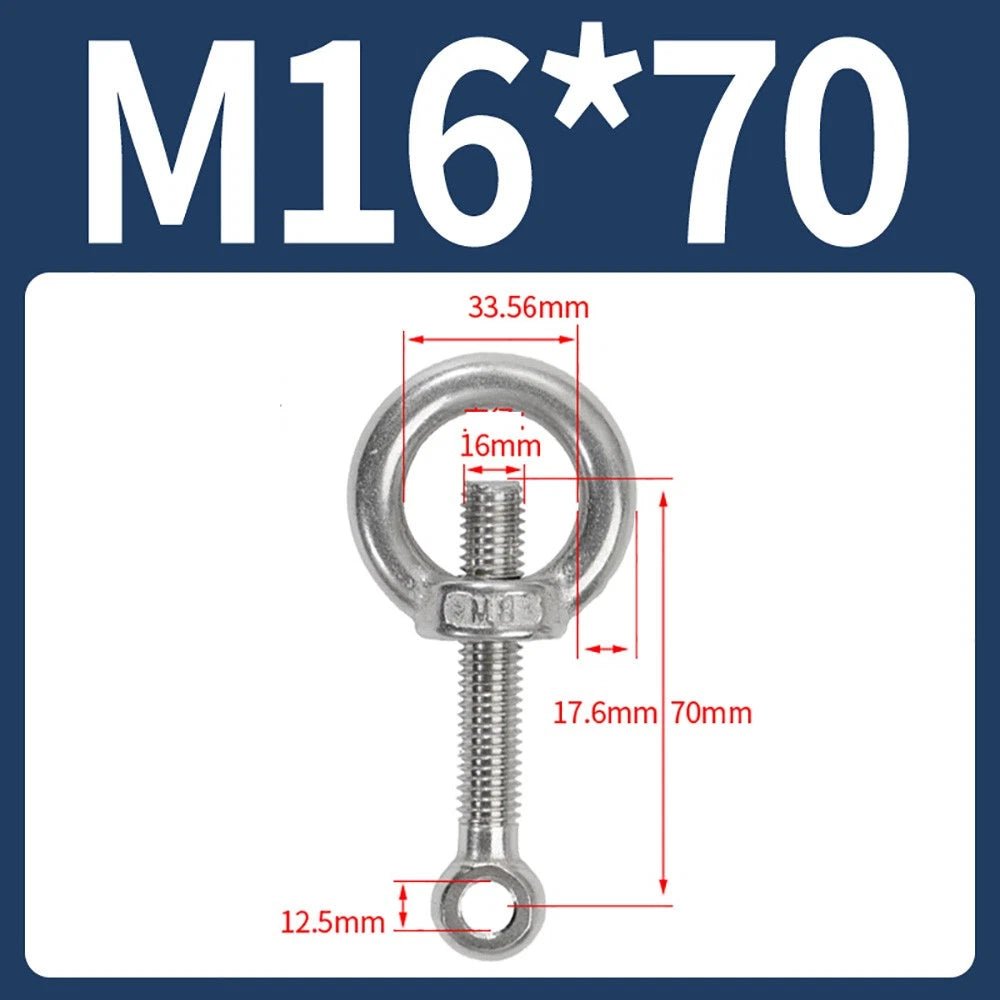 M14–M24 Lifting Eye Bolt & Eye Nut Set | 304 Stainless Steel | 50–200mm - HomeDIYer