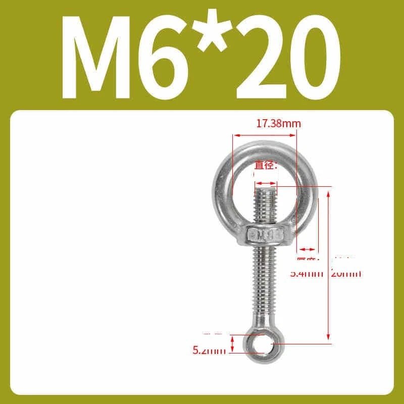 A2 Stainless Steel Eye Bolts with Nut — M5 M6 M8 M10 M12 Threaded Ring Screws - HomeDIYer