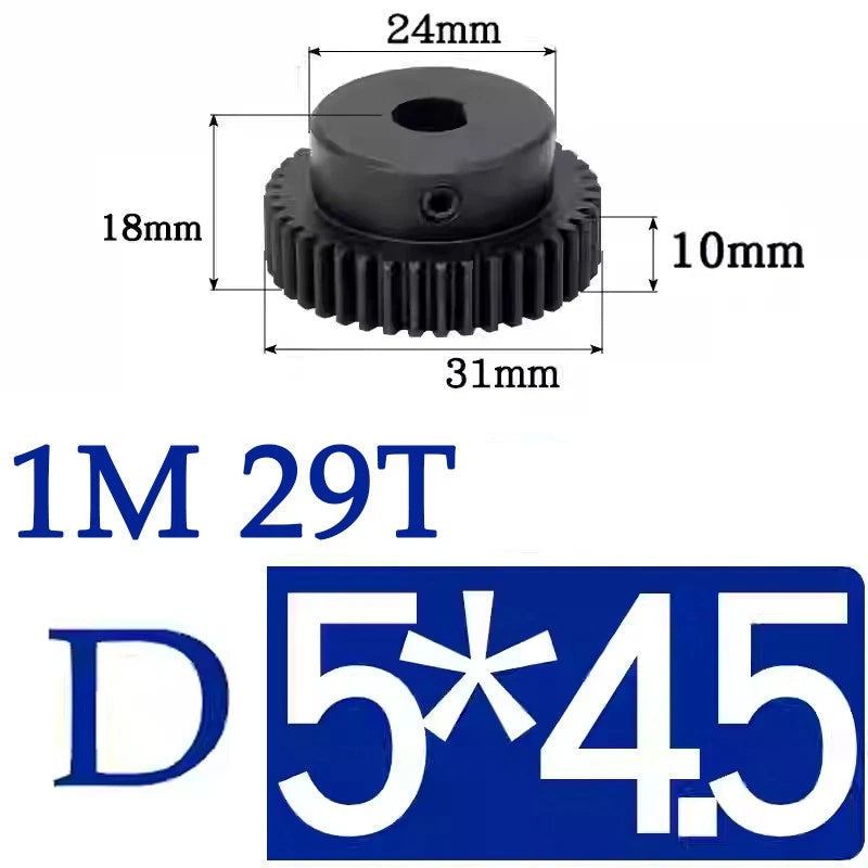 Spur Gears 1 Mod Transmission Gear With Step 45# Steel Pinion Motor Gear 10T~29T