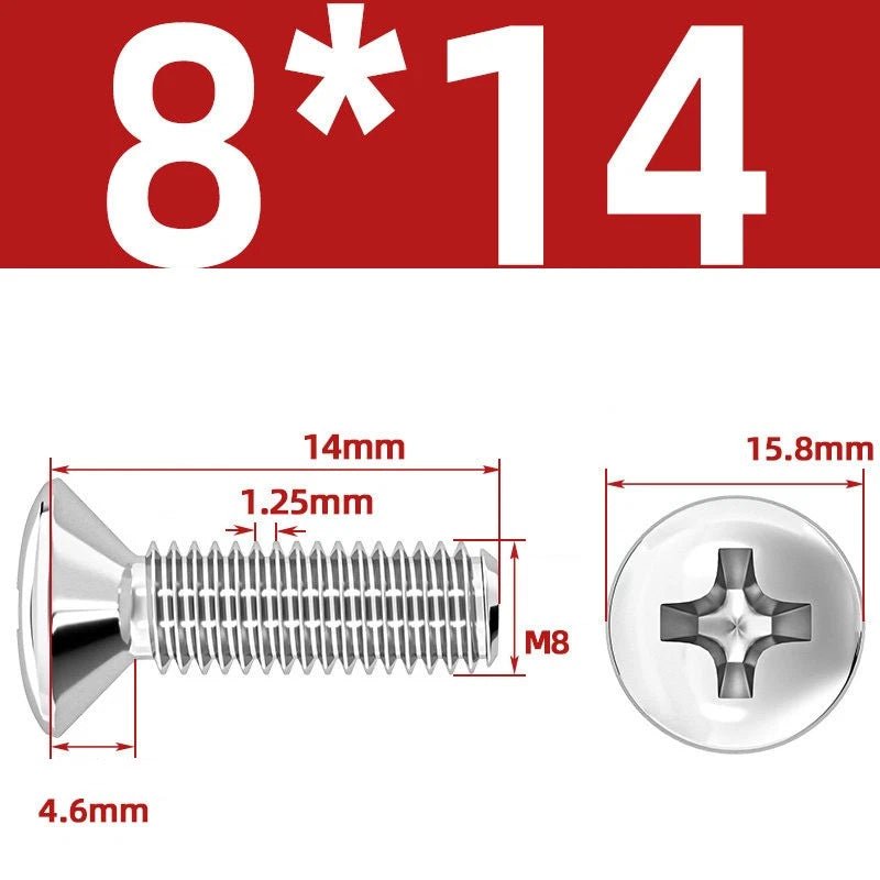 Phillips Oval Head Machine Screws Stainless Steel — M1.6 to M10, All Sizes - HomeDIYer