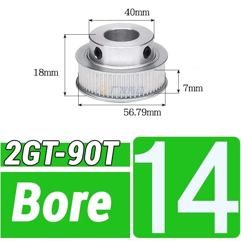 GT2 Timing Belt Pulley 16-100 Teeth 6-10mm Teeth Width Bore 3mm-25mm For 3D