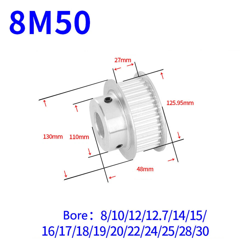 HTD-8M 12-60T Timing Belt Pulleys Pitch 8mm BF-type Synchronous Wheel Width 27mm