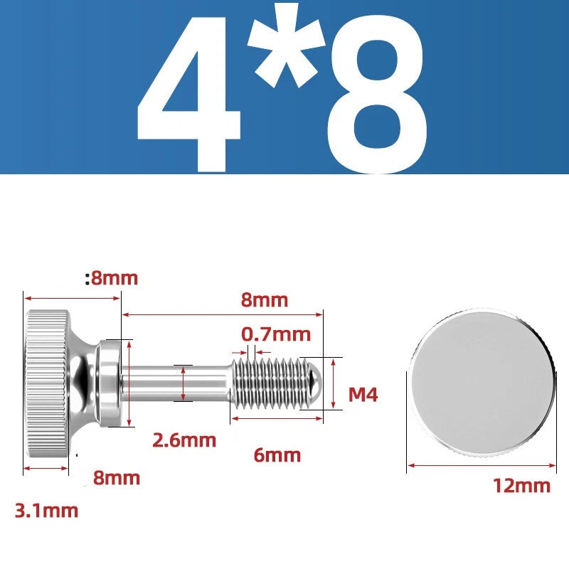Knurled Thumb Screws Stainless Steel — M2 M2.5 M3 M4 M5 M6 M8 M10 Hand Knob Bolts