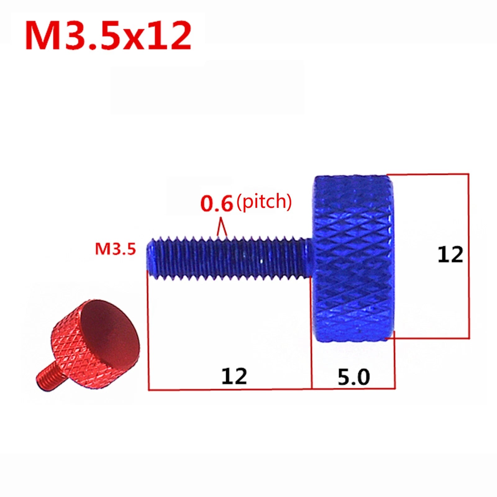 M3 / M3.5 Knurled Thumb Screws – Anodized Aluminum Alloy Round Knob Bolts