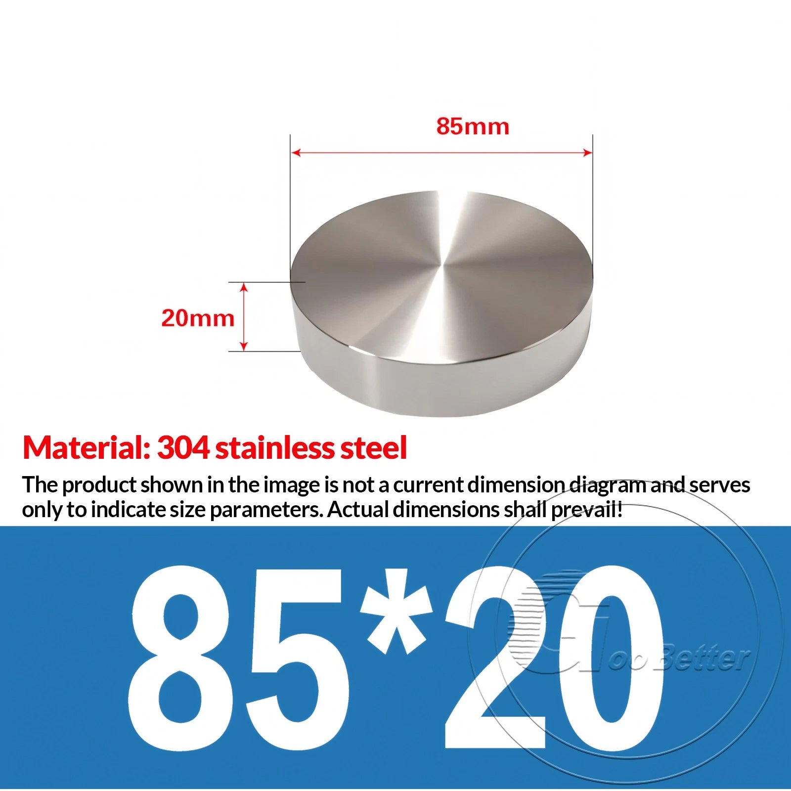 Ø 20-100mm Stainless Steel Blank Round Disc 304 Grade Metal Sheet Thick 20/30mm