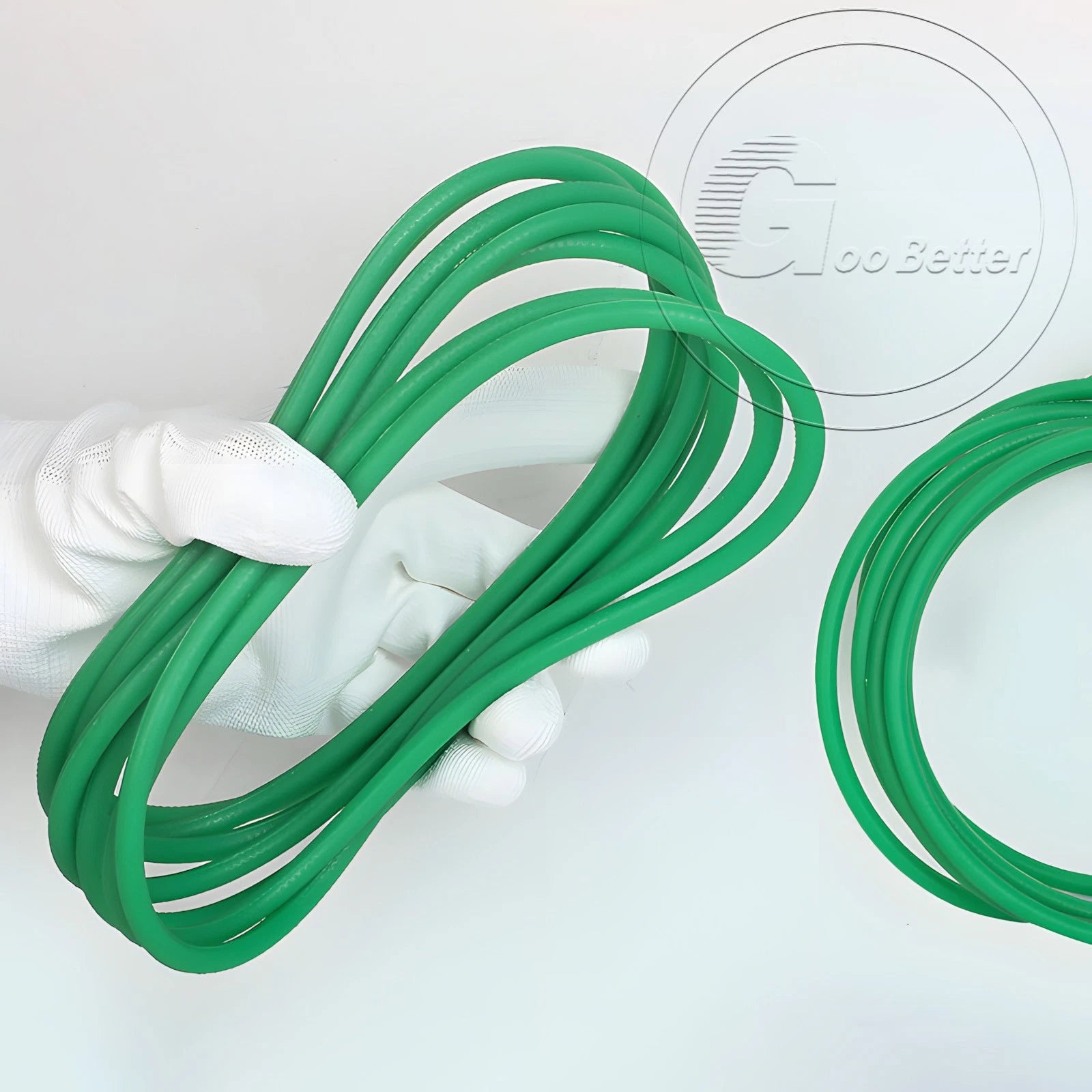PU Round Belt Polyurethane Drive Belting — Green Solid Close Loop, 2–10mm Wire Diameter
