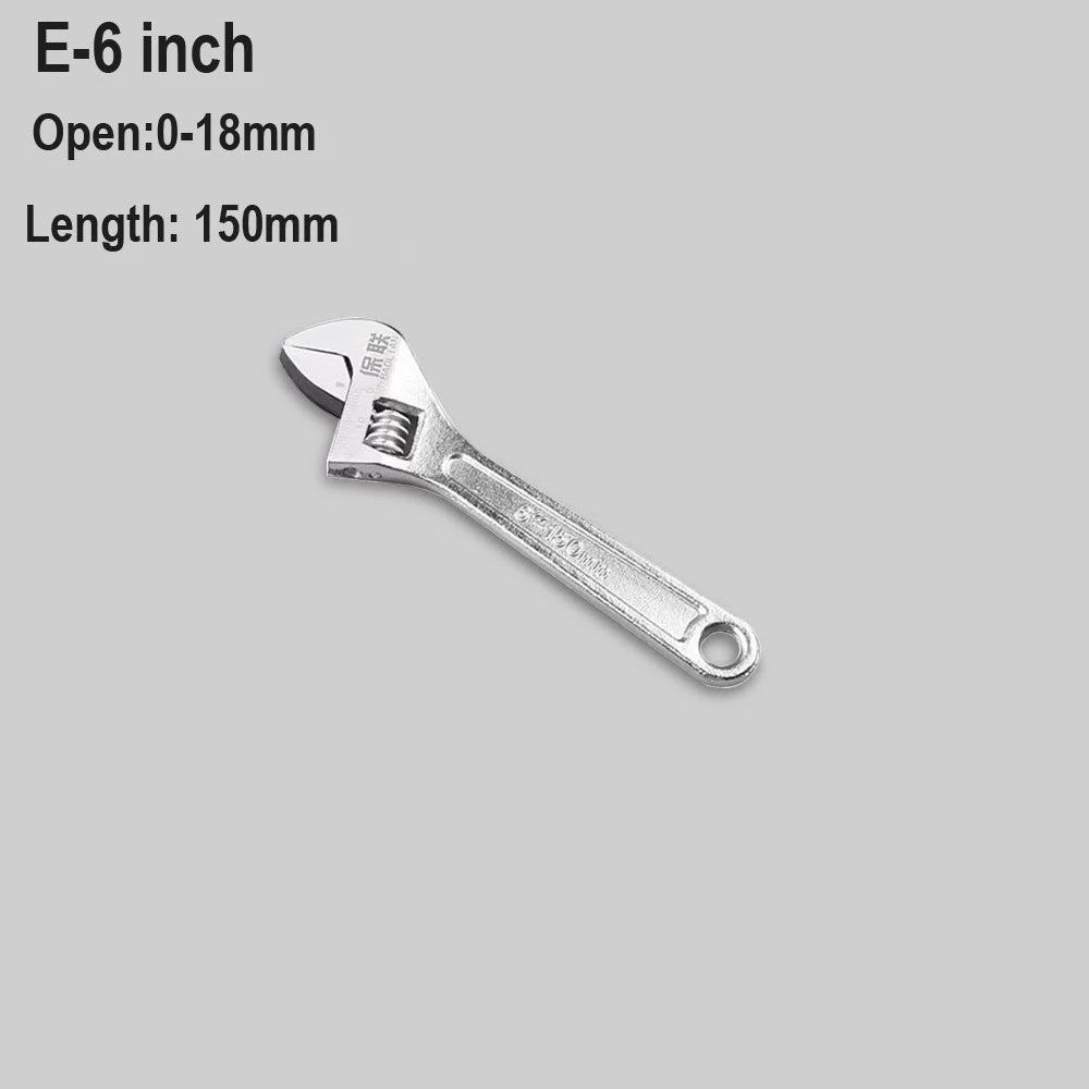 Adjustable Spanner Wrench 6 8 10 12" Cr-V Steel Metric Scale Strong Grip Handle