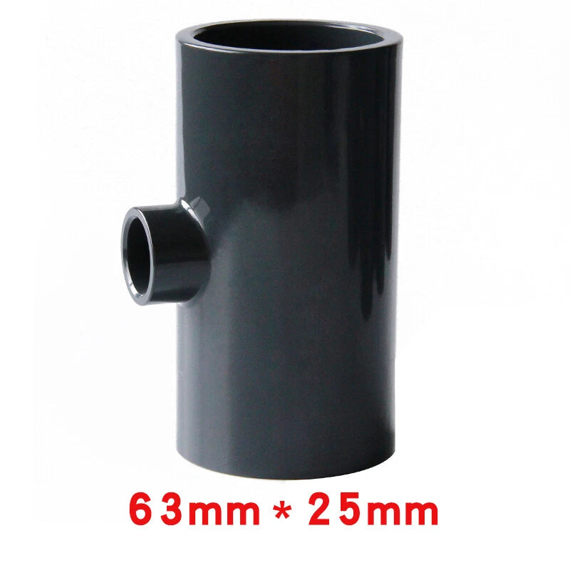 PVC Reducing Tee Pipe & Fittings Solvent Weld Pressure Adapter Connector Black