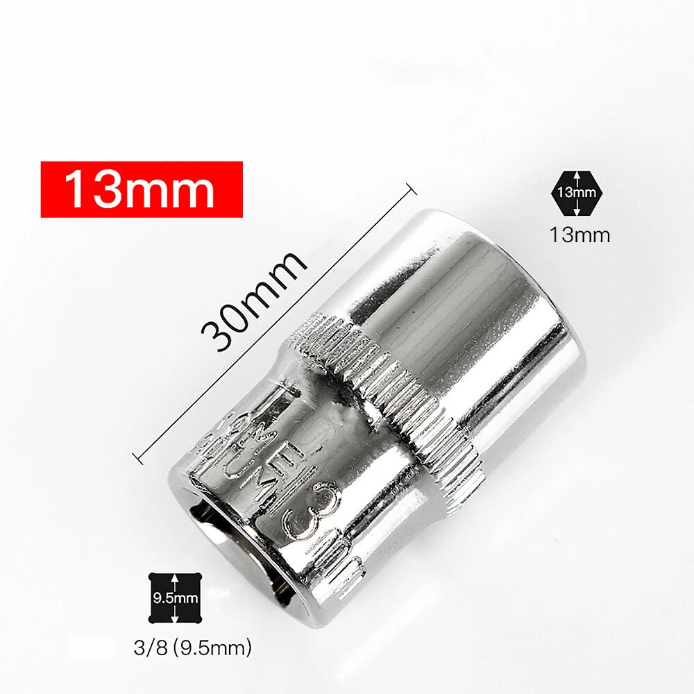 3/8" 6mm-24mm Hex Socket Drive Screwdriver Drill Set Ratchet Wrench Adapter Rod