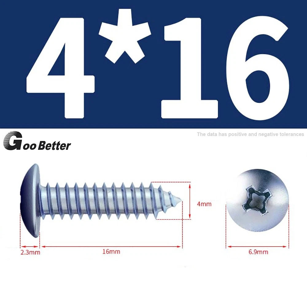M3 M4 M5 M6 Pan Head Self Tapping Screws – Zinc Plated Carbon Steel