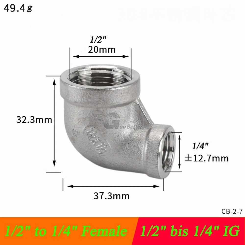 A2 Stainless Steel BSP Reducer Elbow Pipe Fittings | 1/8" to 4" Male Female