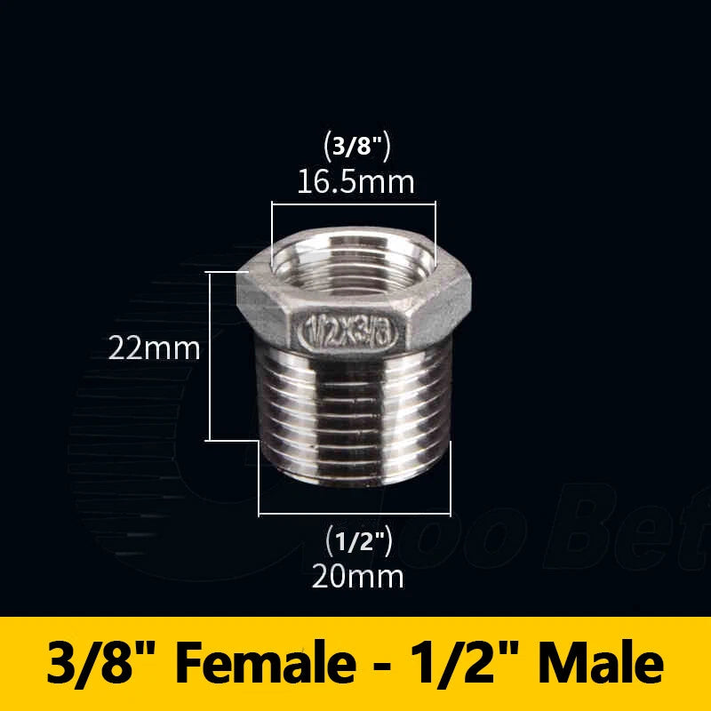 Reducing Bush BSPT Male Female Thread Pipe Fitting – Stainless Steel 304 (A2)
