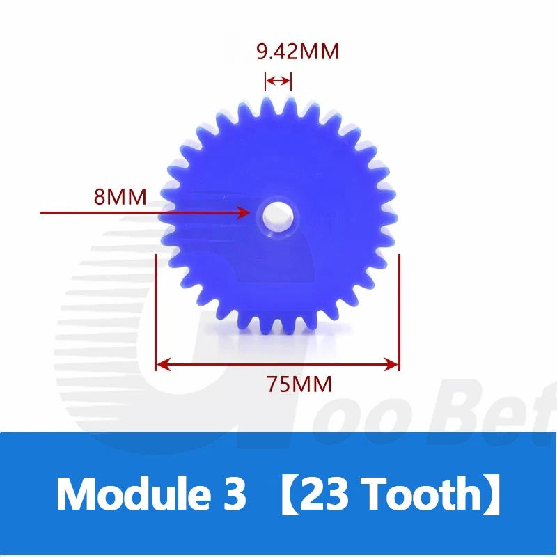 Module 3 Nylon Flat Gear Spur Gear Plastic 12-60 Tooth Pinion Motor Gear Blue