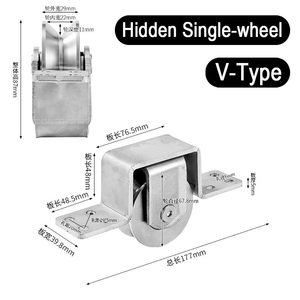 Stainless Steel Pulley Groove 22mm Sliding Door Roller Runner Wheel Track Pulley