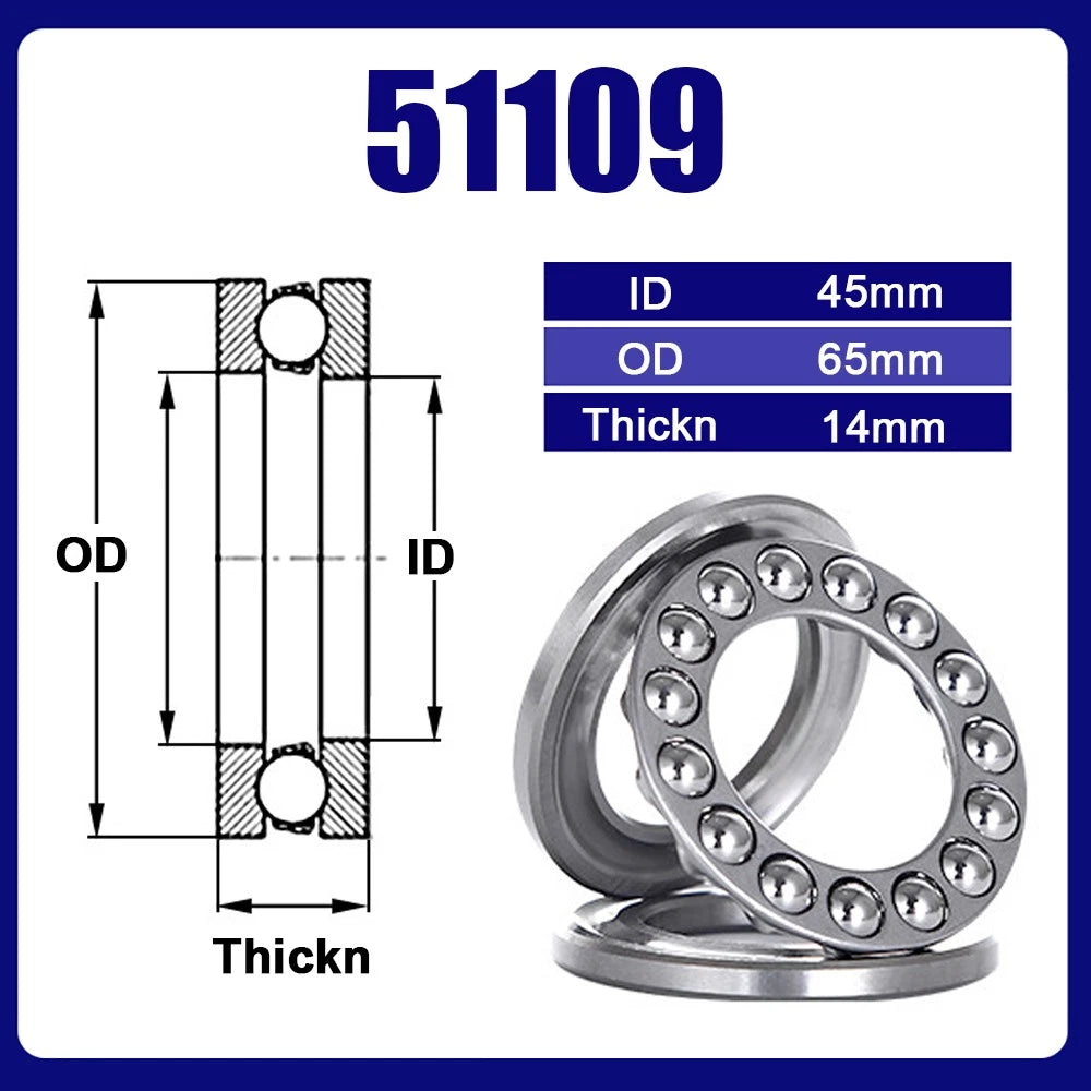 Single Direction 51108 51109 to 51115 Axial Thrust Ball Bearings Plane Bearing