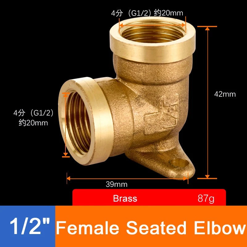 Brass Threaded Pipe Fittings 1/2" & 3/4" — Tee, Elbow, Joint, Cross, Cap & More
