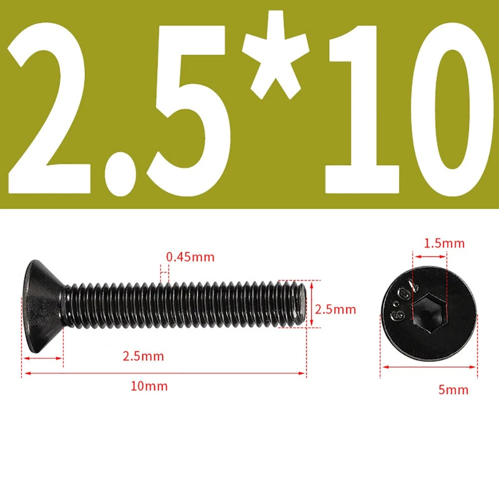 M2-M6 Countersunk Socket Head Cap Screws – Grade 10.9 Alloy Steel