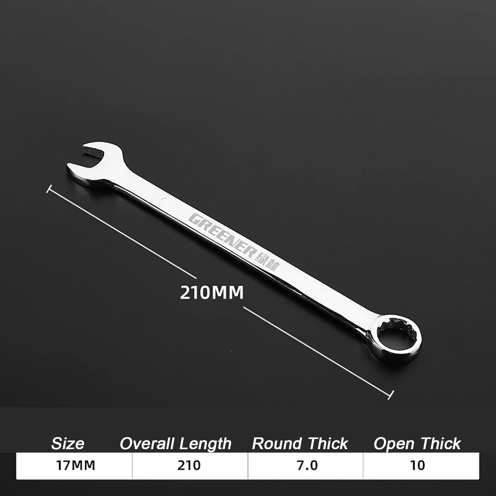 Spanner Combination Wrench CRV Open Ended Round Fixed Head Spanners 6mm - 30mm