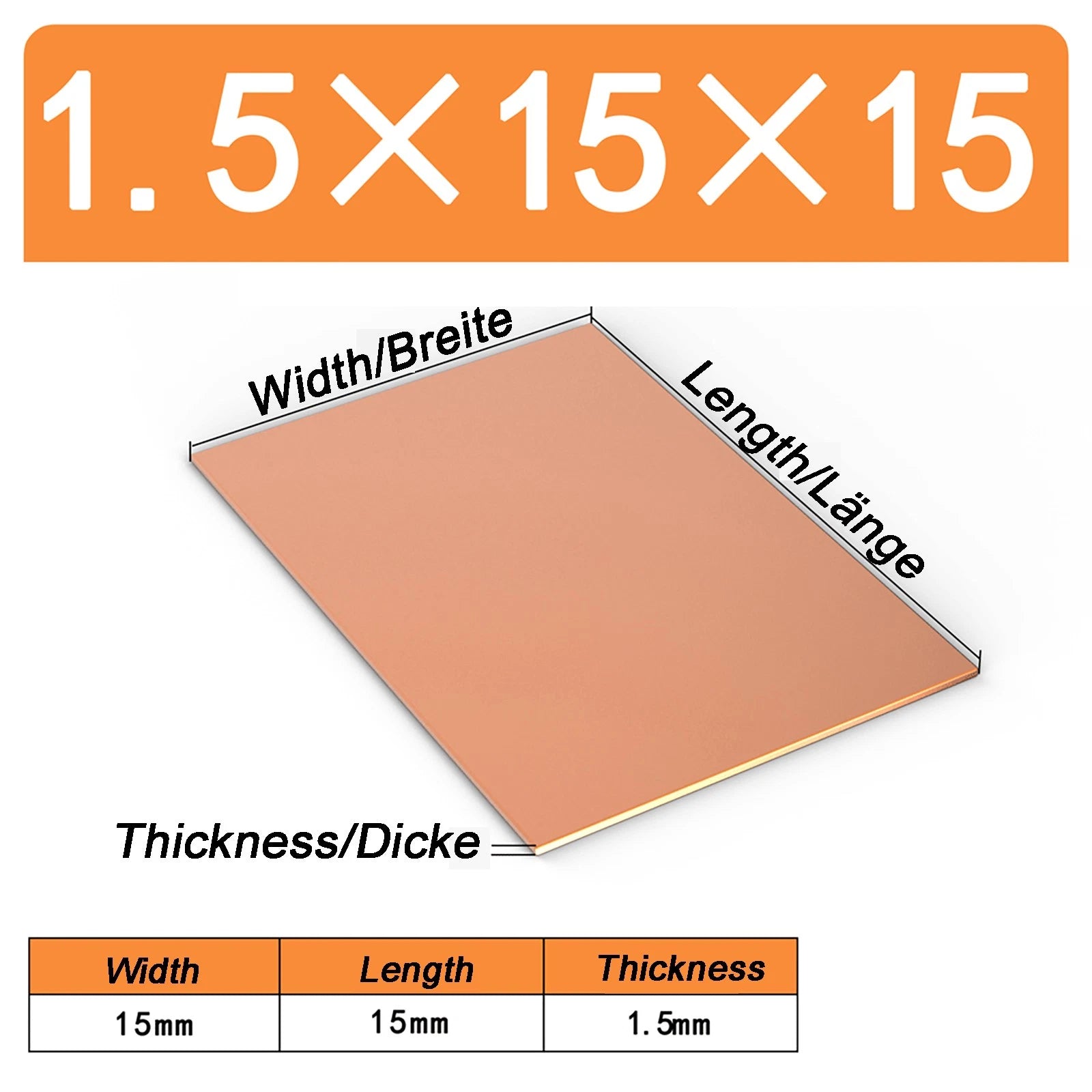 Natural Copper Sheet Metal guillotine cut - 0.3mm - 6.0mm - Multiple
