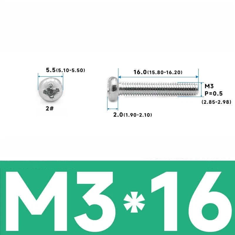 Phillips Pan Head Machine Screws – Carbon Steel M1 to M4, Multiple Lengths & Finishes - HomeDIYer