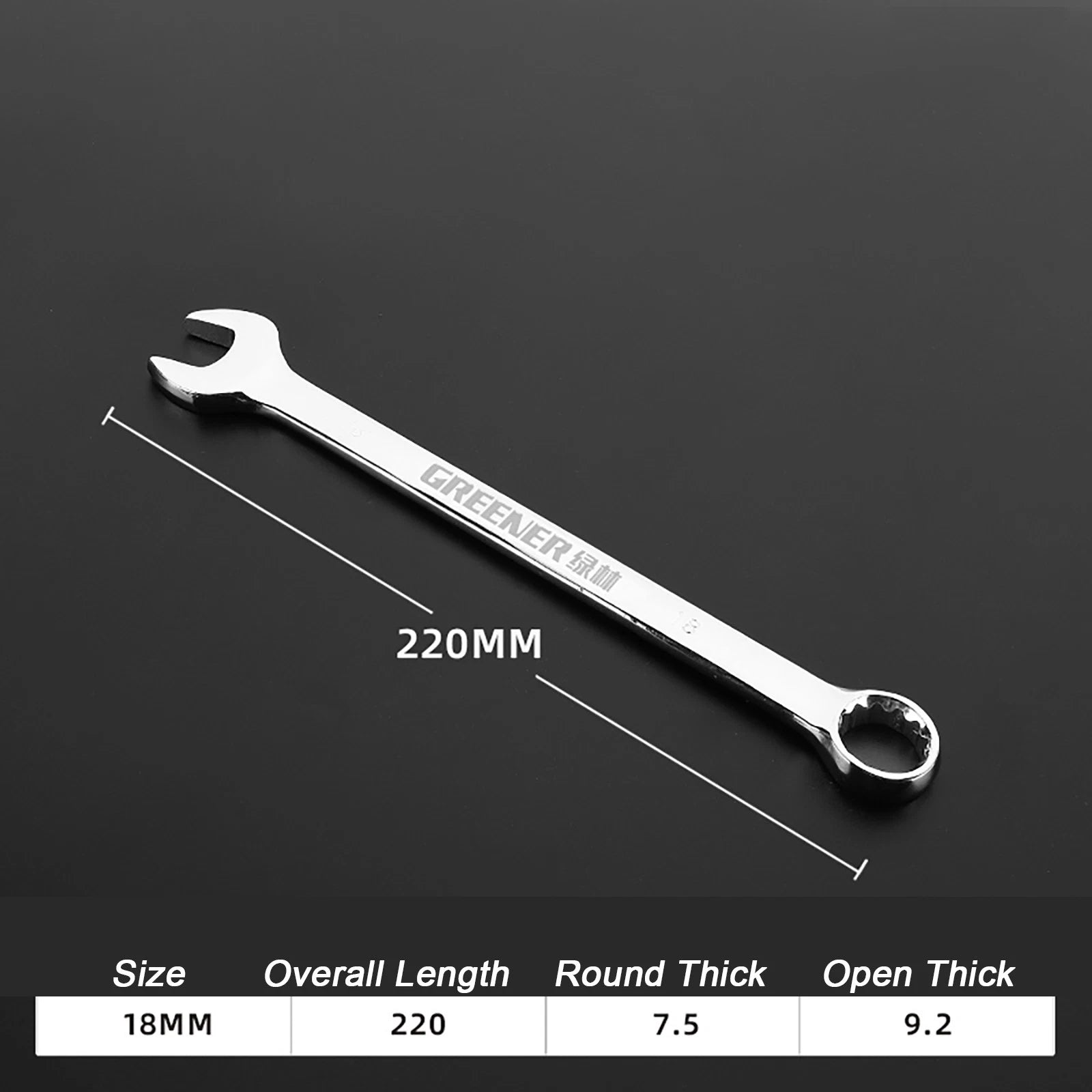Spanner Combination Wrench CRV Open Ended Round Fixed Head Spanners 6mm - 30mm