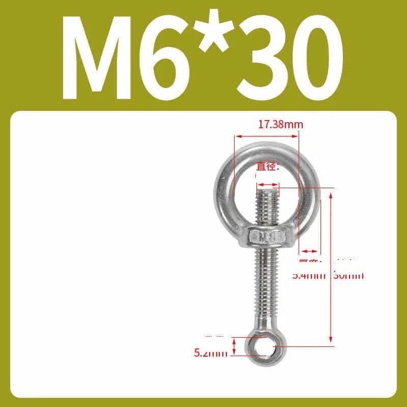 A2 Stainless Steel Eye Bolts with Nut — M5 M6 M8 M10 M12 Threaded Ring Screws - HomeDIYer