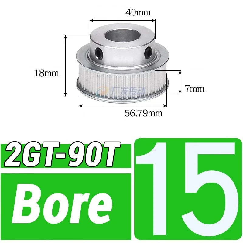 GT2 Timing Belt Pulley 16-100 Teeth 6-10mm Teeth Width Bore 3mm-25mm For 3D