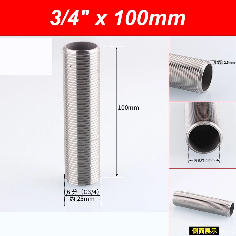 A2 Stainless Steel Male Threaded Rod Connector Stud — Pipe Fitting Bar