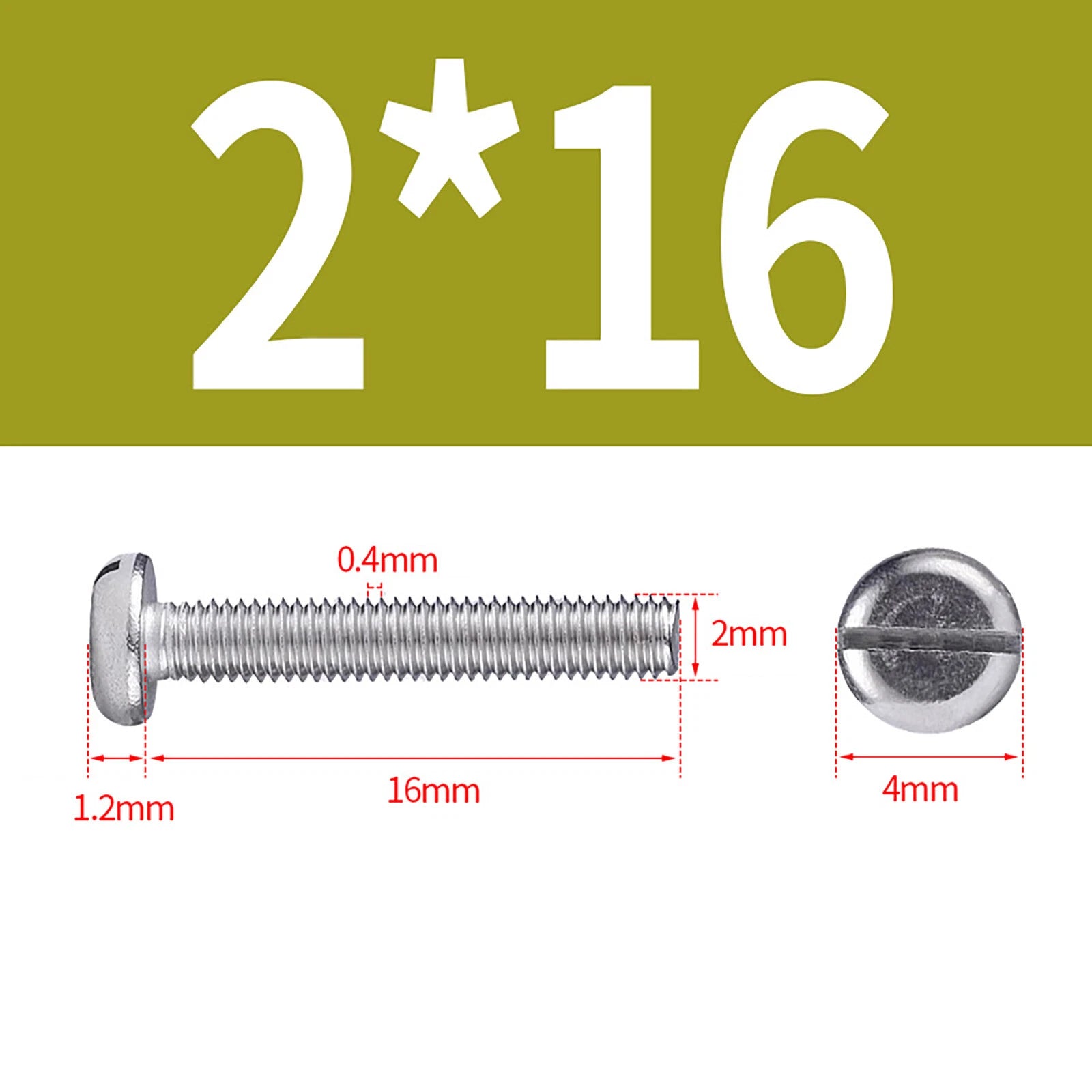 M1.6 to M10 Slotted Cheese Head Machine Screws | A2 Stainless Steel DIN 84