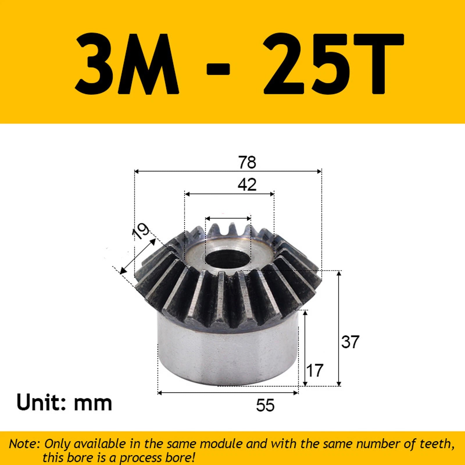 3 mod Twill Spiral Bevel Gear 15-40 Zähne 90° Meshing 45# Steel 1:1 Pairing