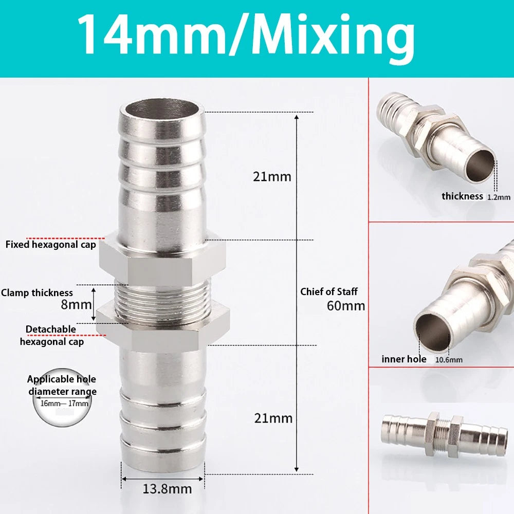 Copper Straight Hose Connector Double-Sided Female Thread