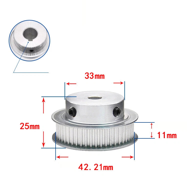 3M Timing Belt Drive Pulley BF-Type 15T-100T Bore 3-25mm For 10mm Width Belt