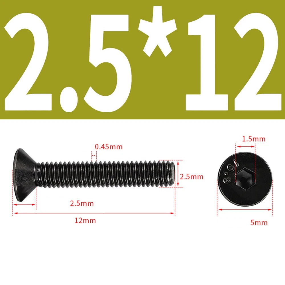 M2-M6 Countersunk Socket Head Cap Screws – Grade 10.9 Alloy Steel