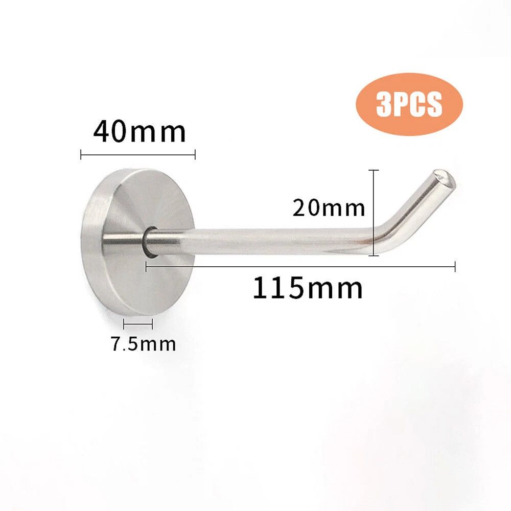 304 Stainless Steel Bathroom Kitchen Wall Door Holder Hook Hanger Hooks