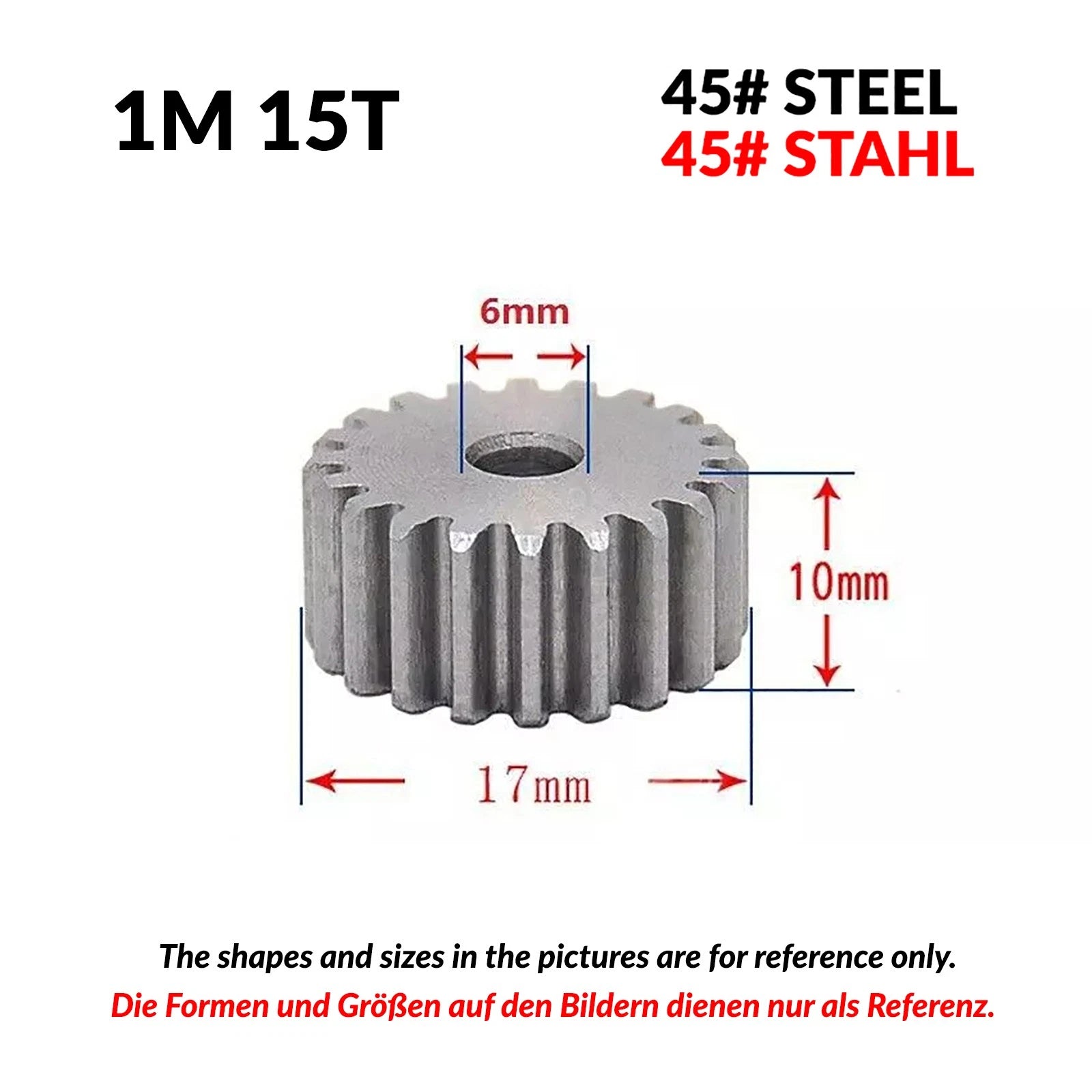 1/1.5/2 Mod 12T-150T Spur Gear 45# Steel Pinion Gear Thickn10-20mm Transmission