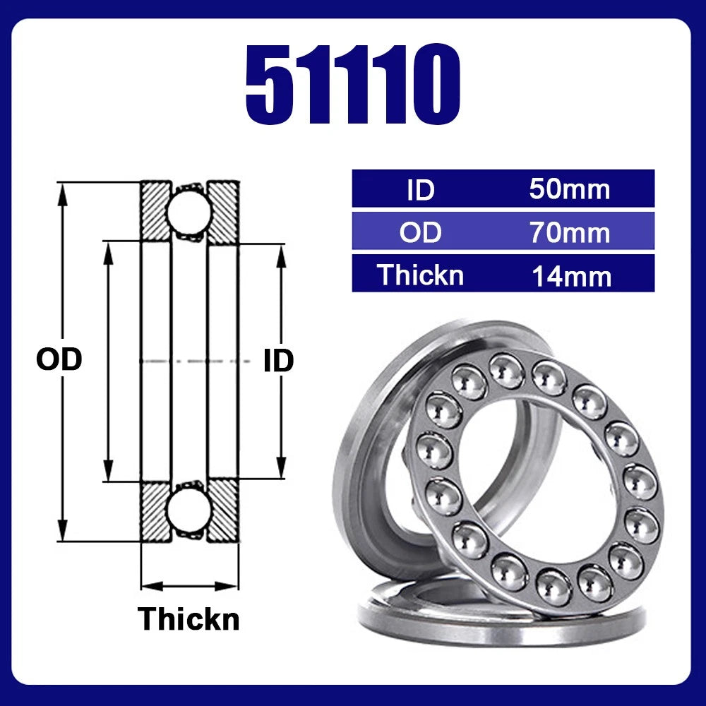 Single Direction 51108 51109 to 51115 Axial Thrust Ball Bearings Plane Bearing
