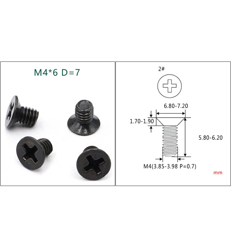 M4 M5 M6 Phillips Countersunk Screws – Zinc Plated Carbon Steel, 6–24mm Lengths (Bulk Pack)