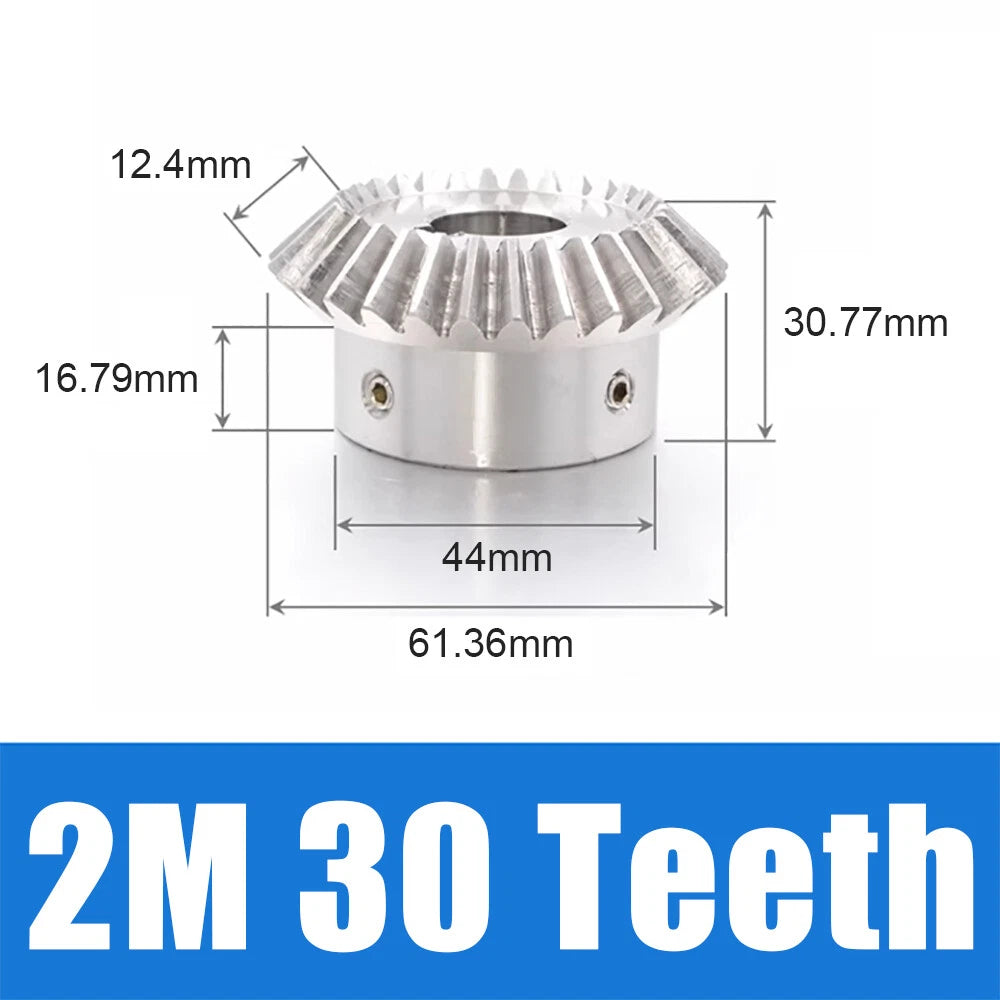 1-3 Module 15-30 Teeth Stainless Steel Umbrella Bevel Gear 90° Angle, Ratio 1:1