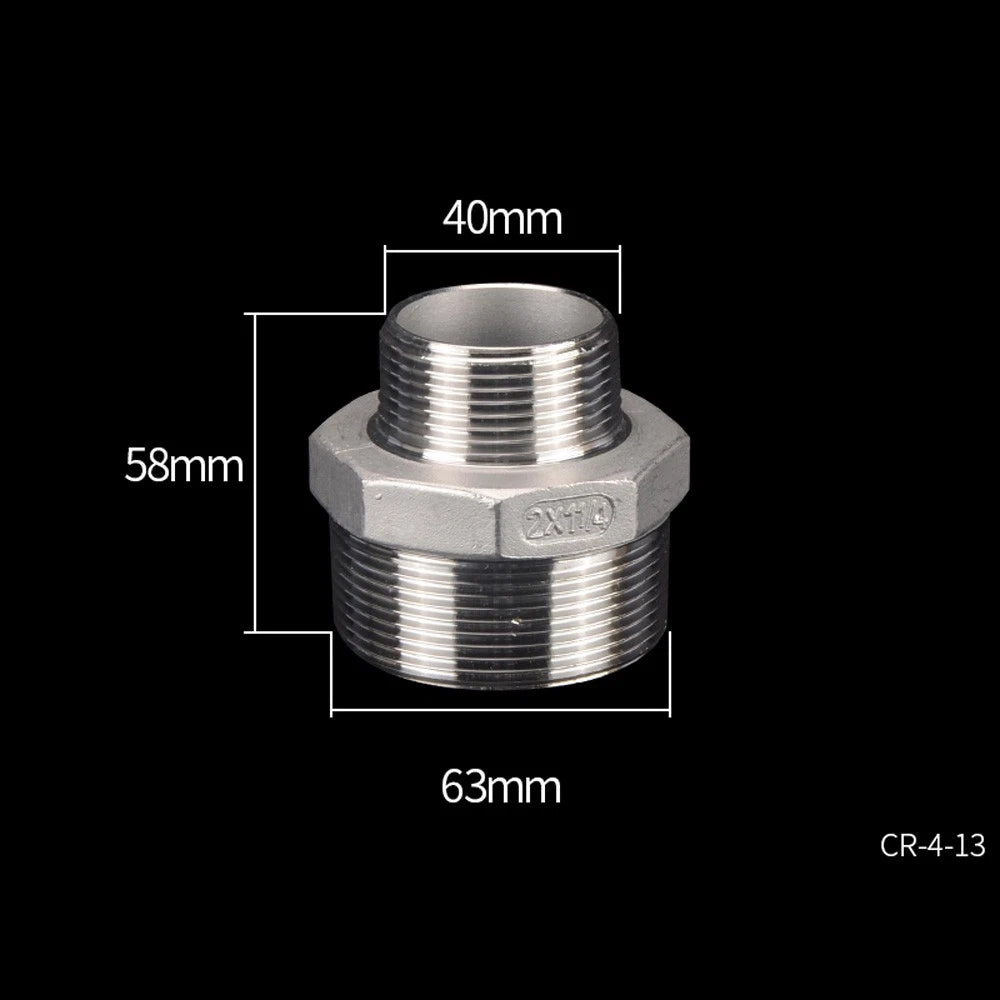 Stainless Steel Threaded Pipe Reducer Nipple — BSP Male to Male Fitting