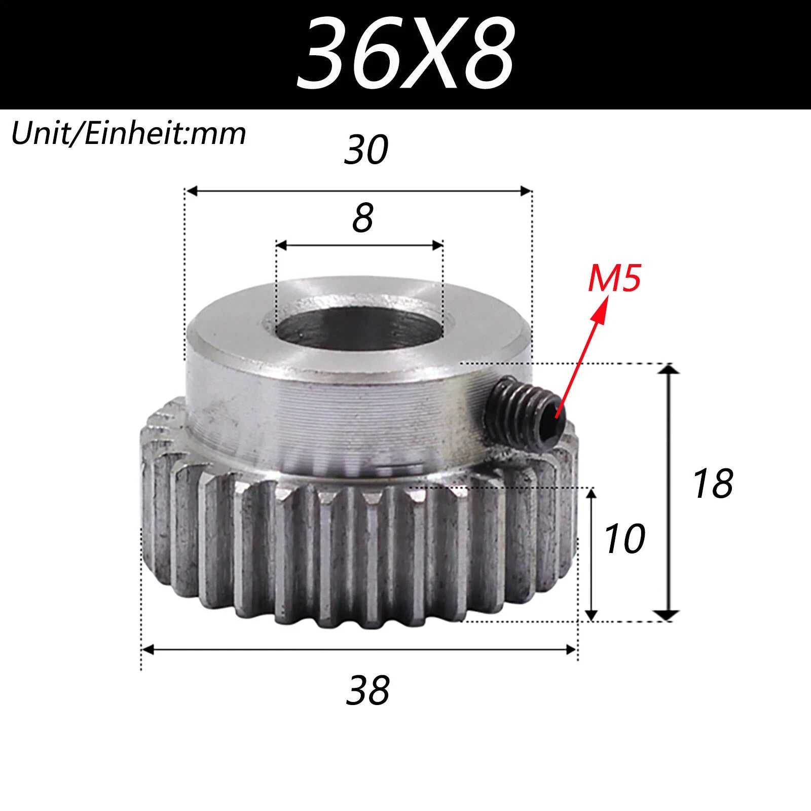 1 Mod Spur Gear Pinion C45 Steel Gear Motor Gear with Steps 30T-125T Bore 6-15mm